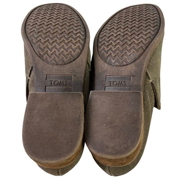Toms Shaye Suede Slip On Block Low Heel Loafers Casual Real Leather Shoes 6.5 - Picture 15 of 16